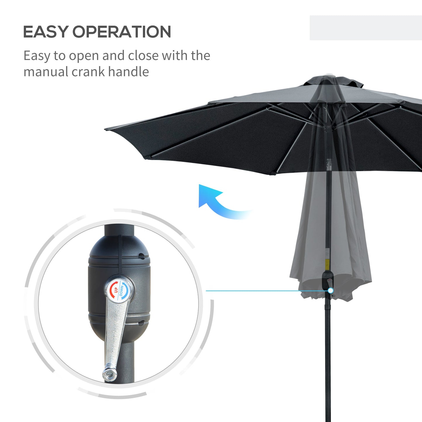 3M Tilting Parasol Garden Umbrellas