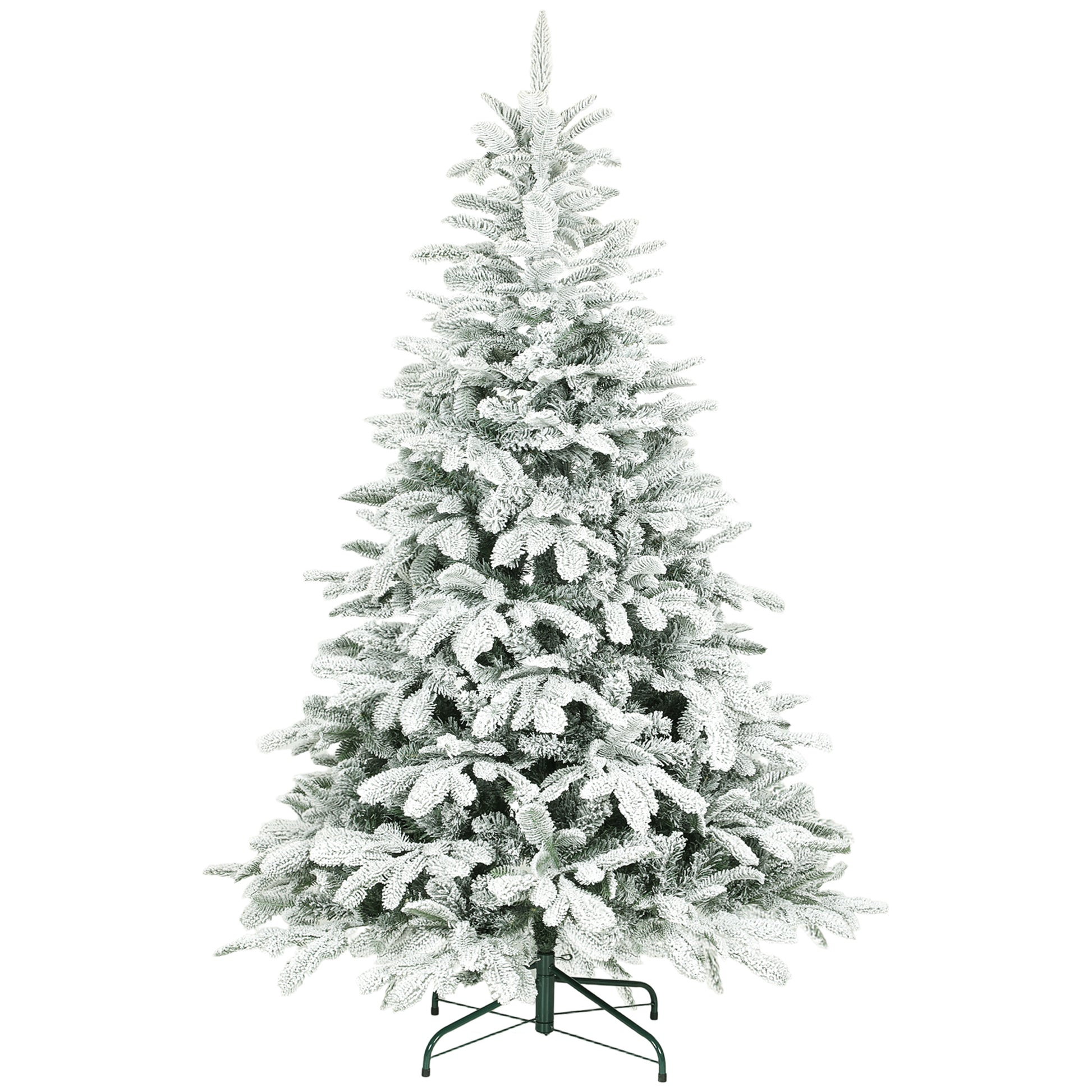 6ft Christmas Tree Artificial - White Frosted Green  1182 Tips Primary Image