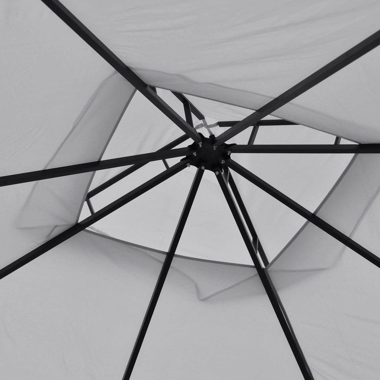3 x 3M Garden Gazebo Patio Party Tent Shelter Outdoor Canopy Double Tier Sun Shade Metal Frame Netting Light Grey