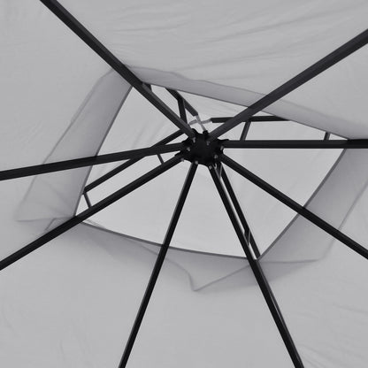 3 x 3M Garden Gazebo Patio Party Tent Shelter Outdoor Canopy Double Tier Sun Shade Metal Frame Netting Light Grey