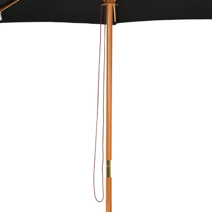 3M Fir Wooden Parasol Garden Umbrellas 8 Ribs Bamboo Sun Shade Patio Outdoor Umbrella Canopy