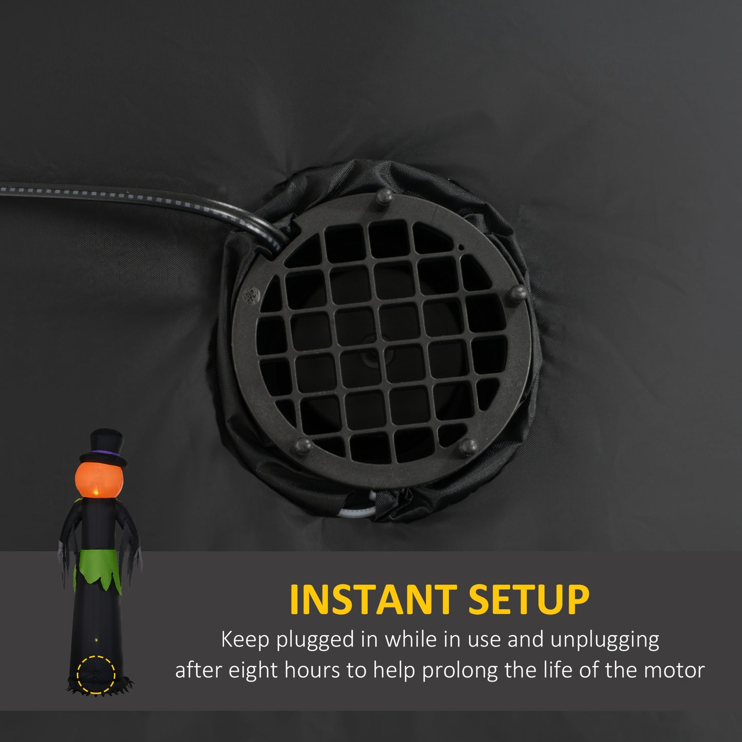 Pumpkin Man Inflatable Halloween Decoration - 250cm