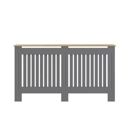 Longslow Large Radiator Cover Grey & Oak 1 Shelf