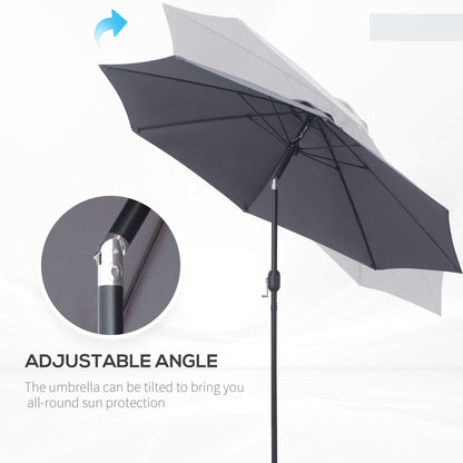 2.7M Patio Sun Umbrella Parasol Tilt Shade Shelter Canopy Aluminium Frame