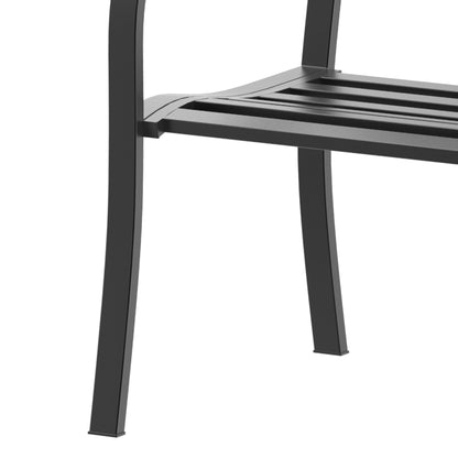 Outsunny Garden Bench Furniture Patio Park 2 Person Chair Seat Steel Black 120cm Outdoor
