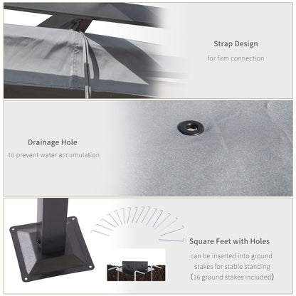 3 x 3M Metal Pergola with Retractable Roof