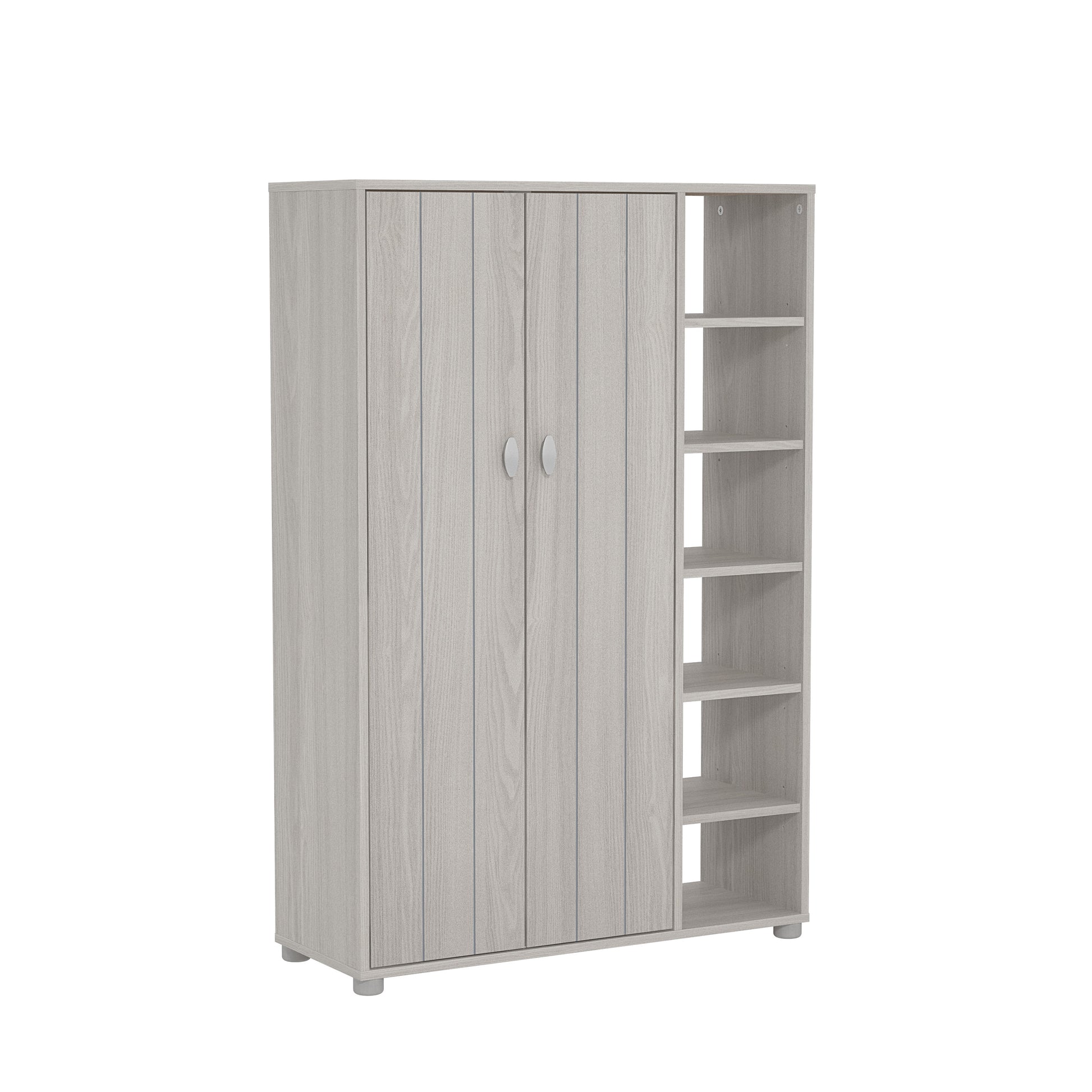 Bideford Tall Shoe Storage Light Grey 2 Doors 12 Shelves Primary Image