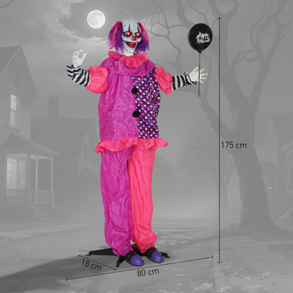 Animated Scary Clown Halloween Decoration - 175cm