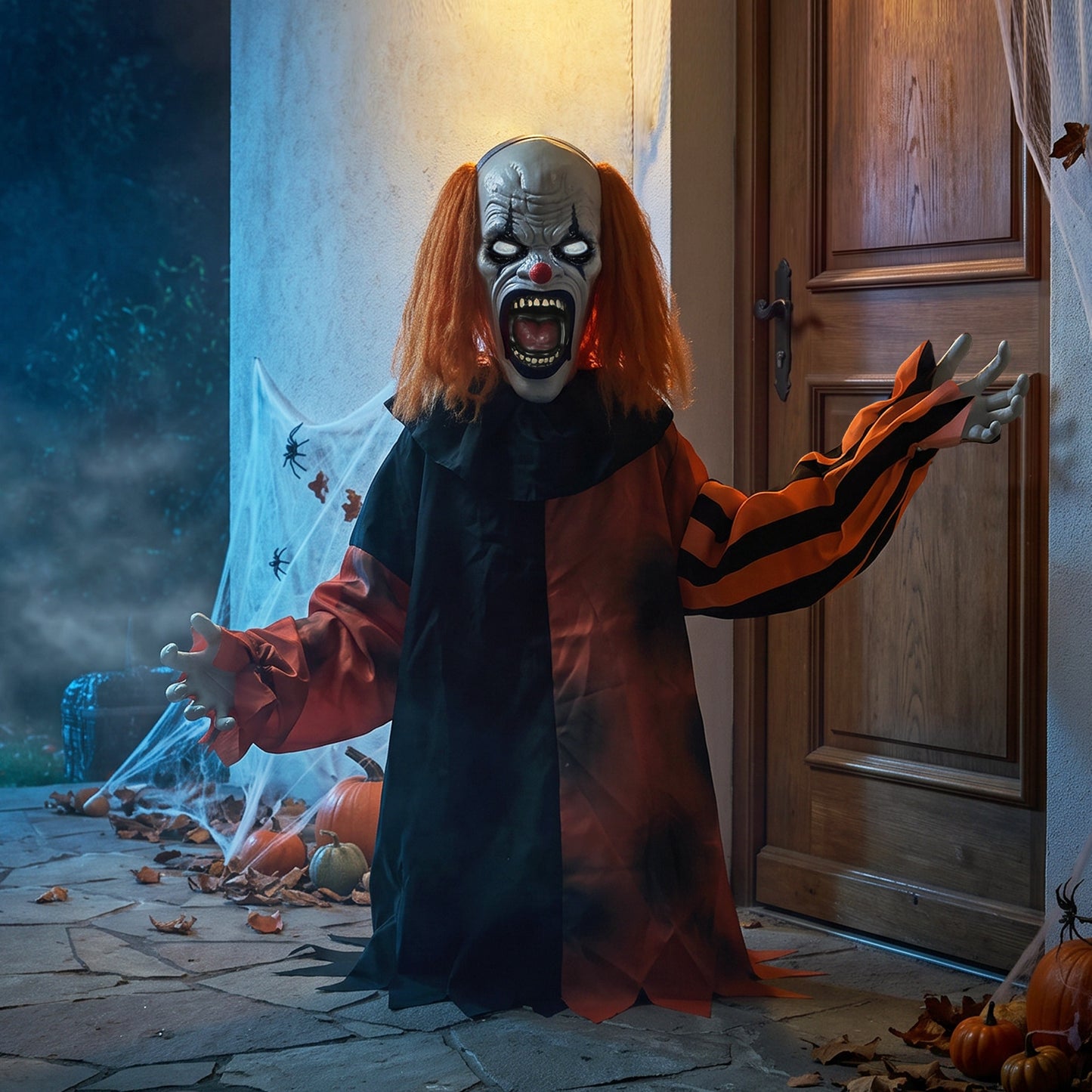 Animated Scary Clown Halloween Decoration - 85cm