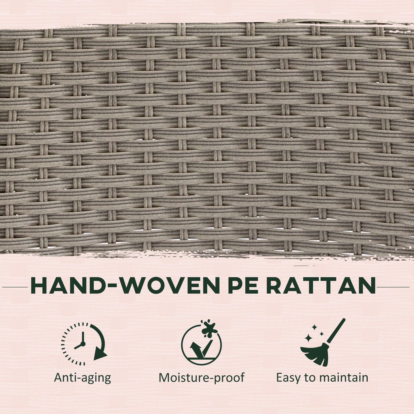 Outsunny 5 Pieces Luxury PE Rattan Dining Sets with Cushion