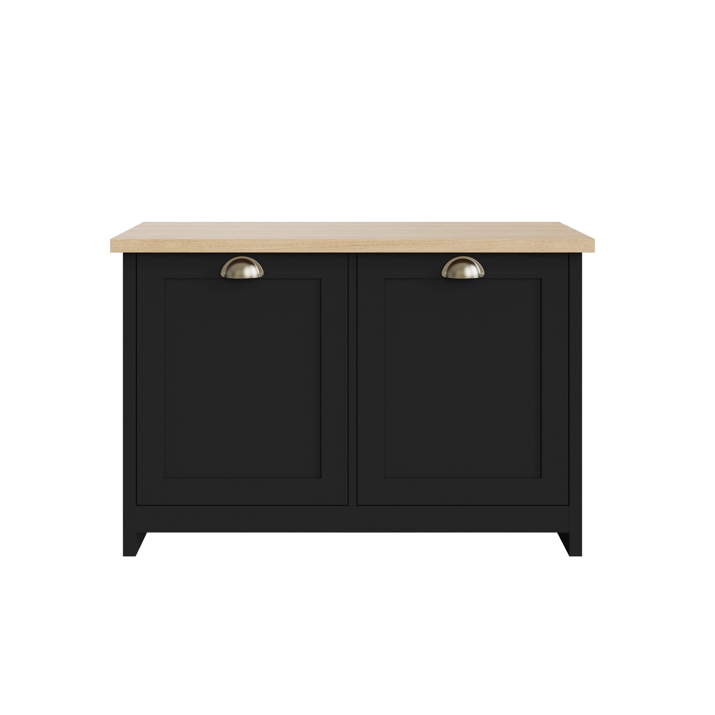 Lancaster Shoe Storage Black & Oak 2 Doors 4 Shelves