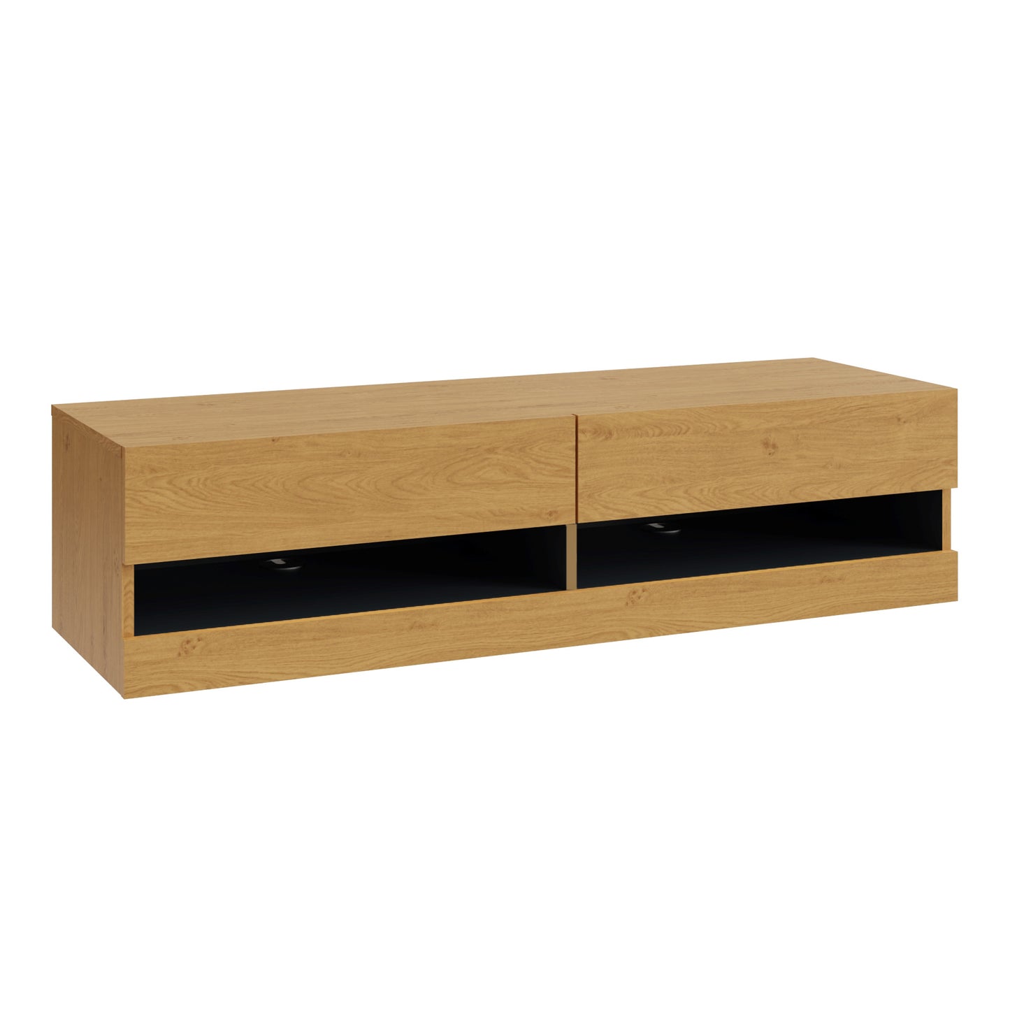 Leon TV Unit Oak 2 Shelves 2 Drawers Primary Image