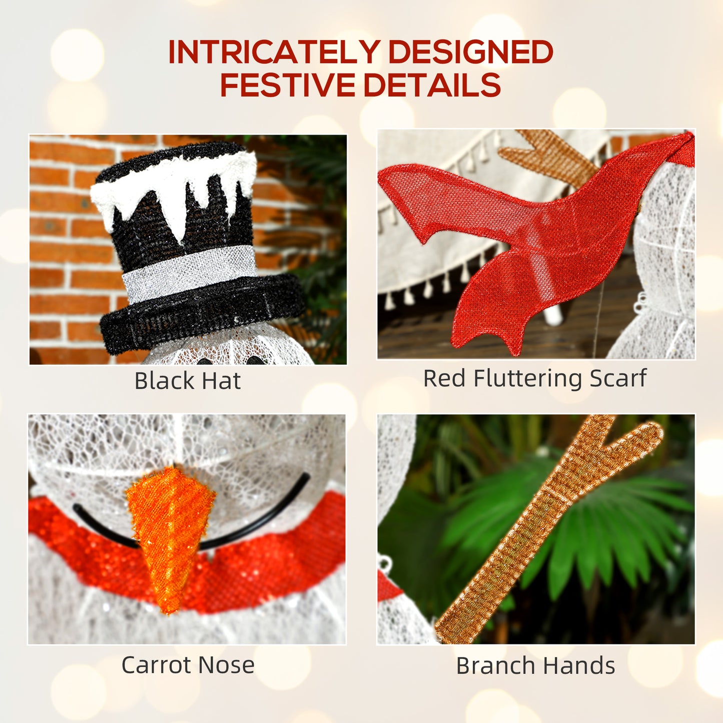 Christmas Feature Light Warm White Outdoor 78 LED - 90cm