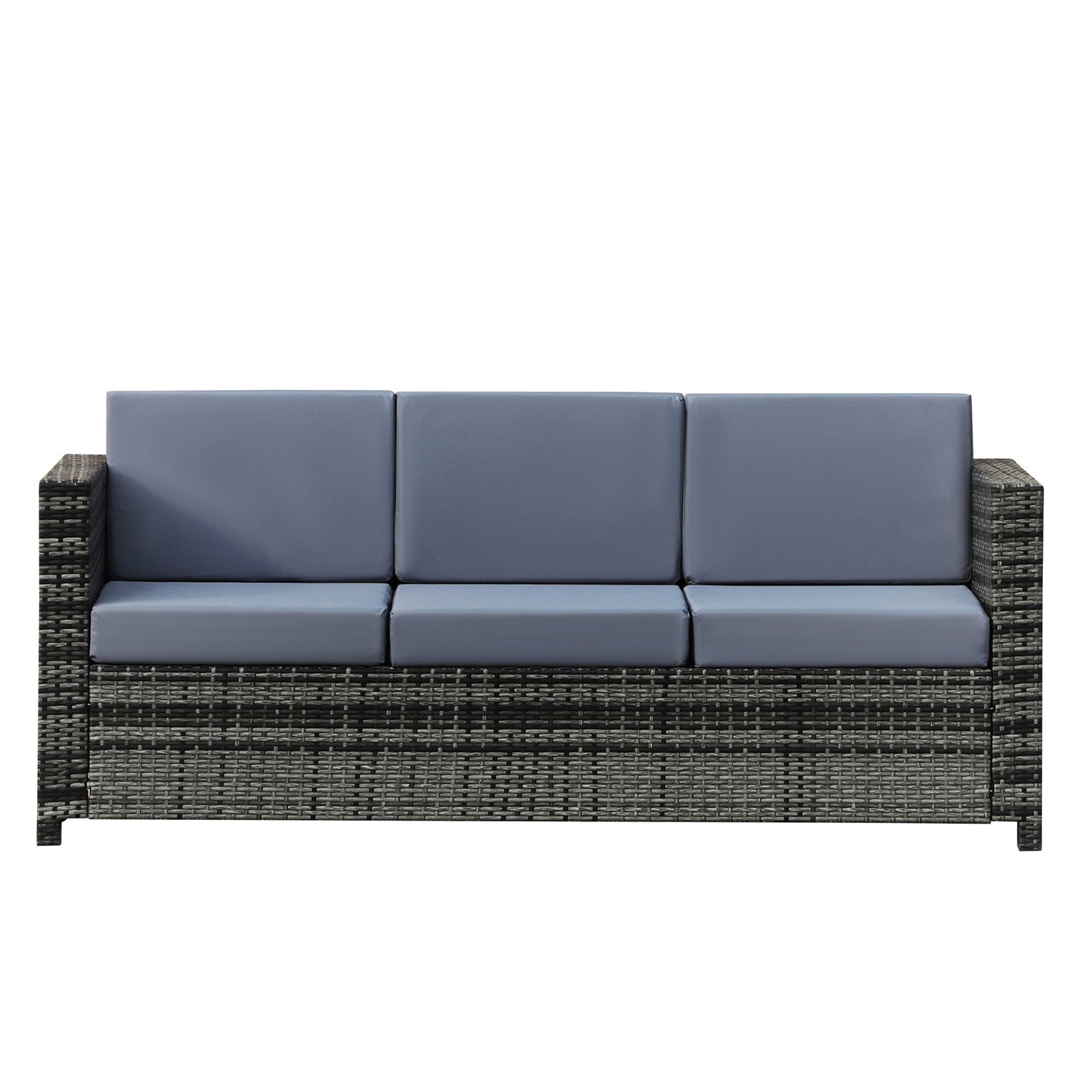 3 Seater Weather Resistant Outdoor Garden Rattan Sofa Grey