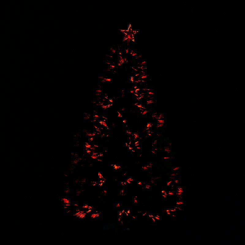 4FT Pre-Lit Fibre Optic Artificial Christmas Tree Holiday Xmas Décor with Tree Topper Multi-Colour