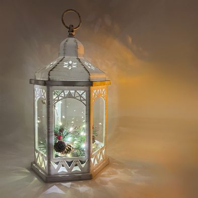 White Pine Cones LED Lantern 18x16x33 Primary Image