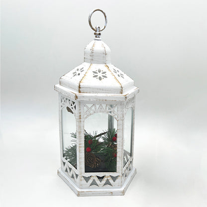 White Pine Cones LED Lantern 18x16x33