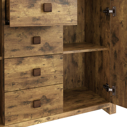 Jakarta Large Sideboard Natural 2 Doors 4 Shelves 4 Drawers