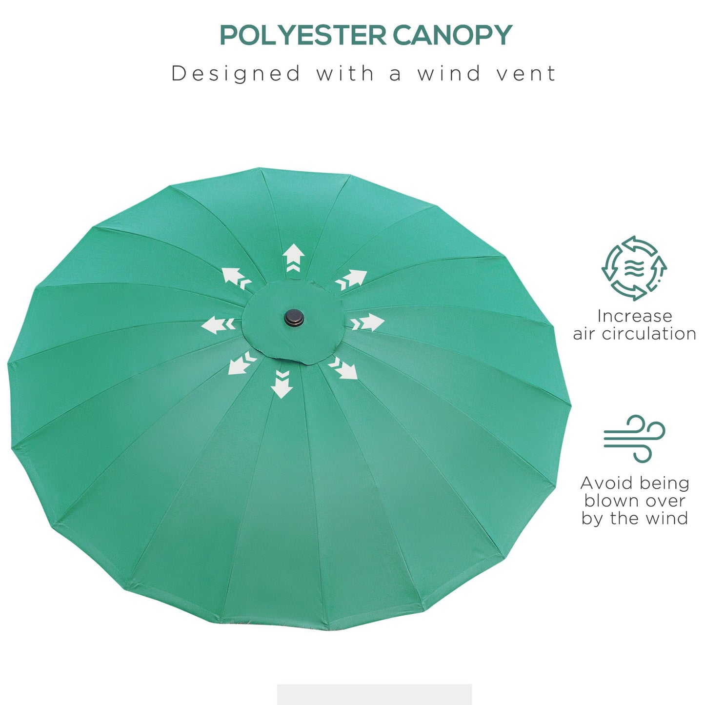2.6m Shanghai Garden Parasol Umbrella with Crank & Tilt
