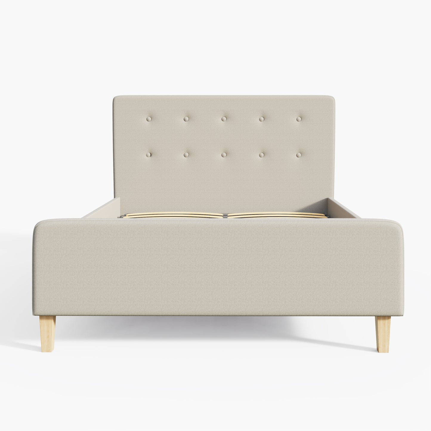 Ashbourne Double Ottoman Bed Wood & Fabric Natural 5 x 7ft