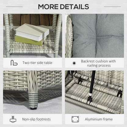 5-Pieces PE Rattan Sun Lounger Set