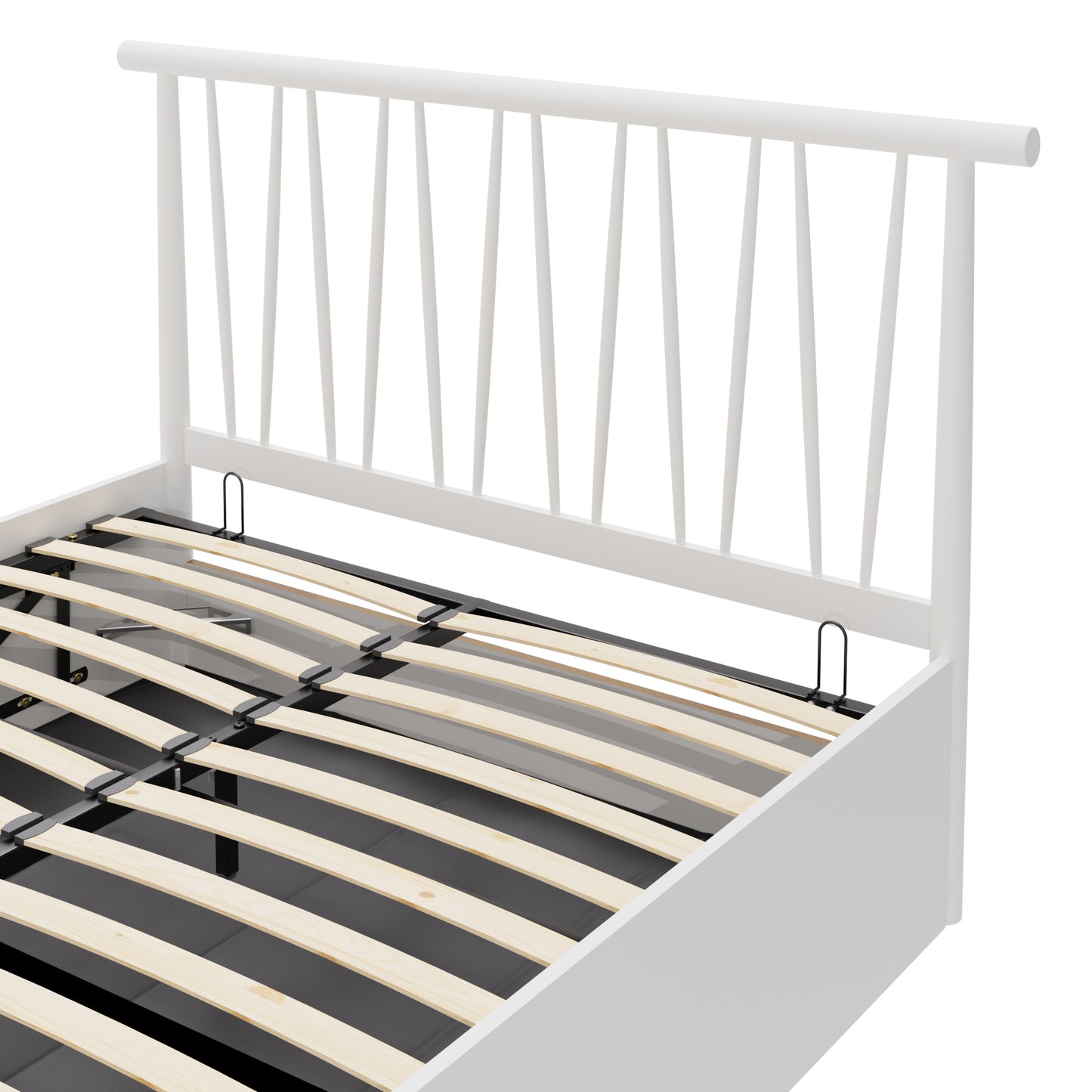 Fusum Double Ottoman Bed White 6 x 7ft