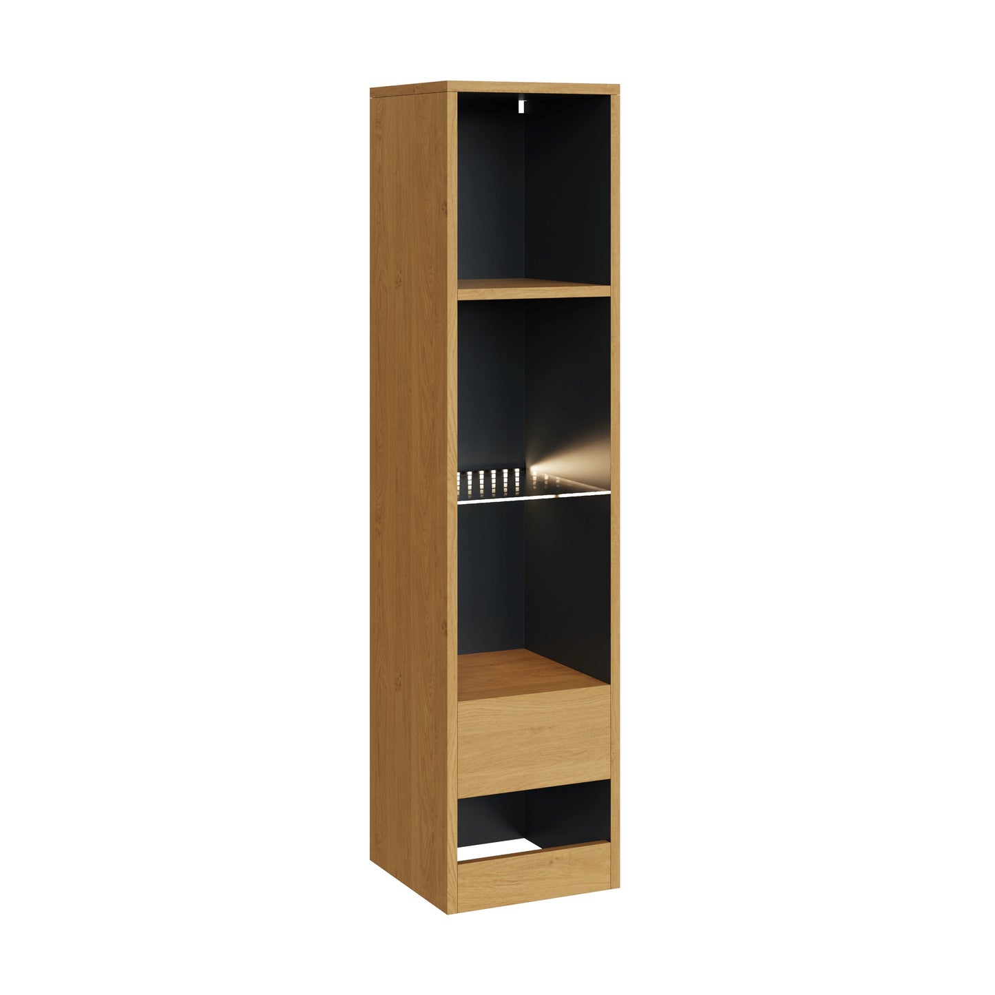 Leon Tall Shelving unit Oak 4 Shelves