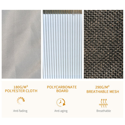 Outdoor 3.6 x 3M Gazebo Cabana w/ Steel Frame & Net Sidewalls for Privacy