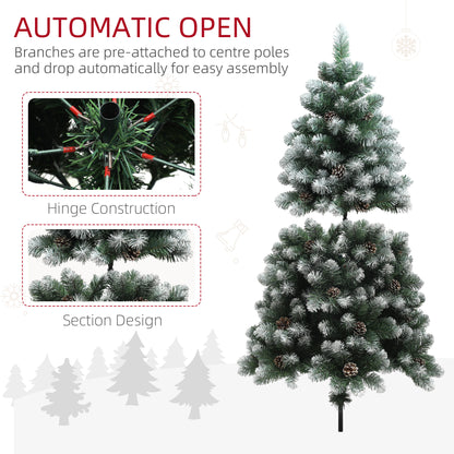 5ft Pinecone Christmas Tree Artificial - White Frosted Green  489 Tips