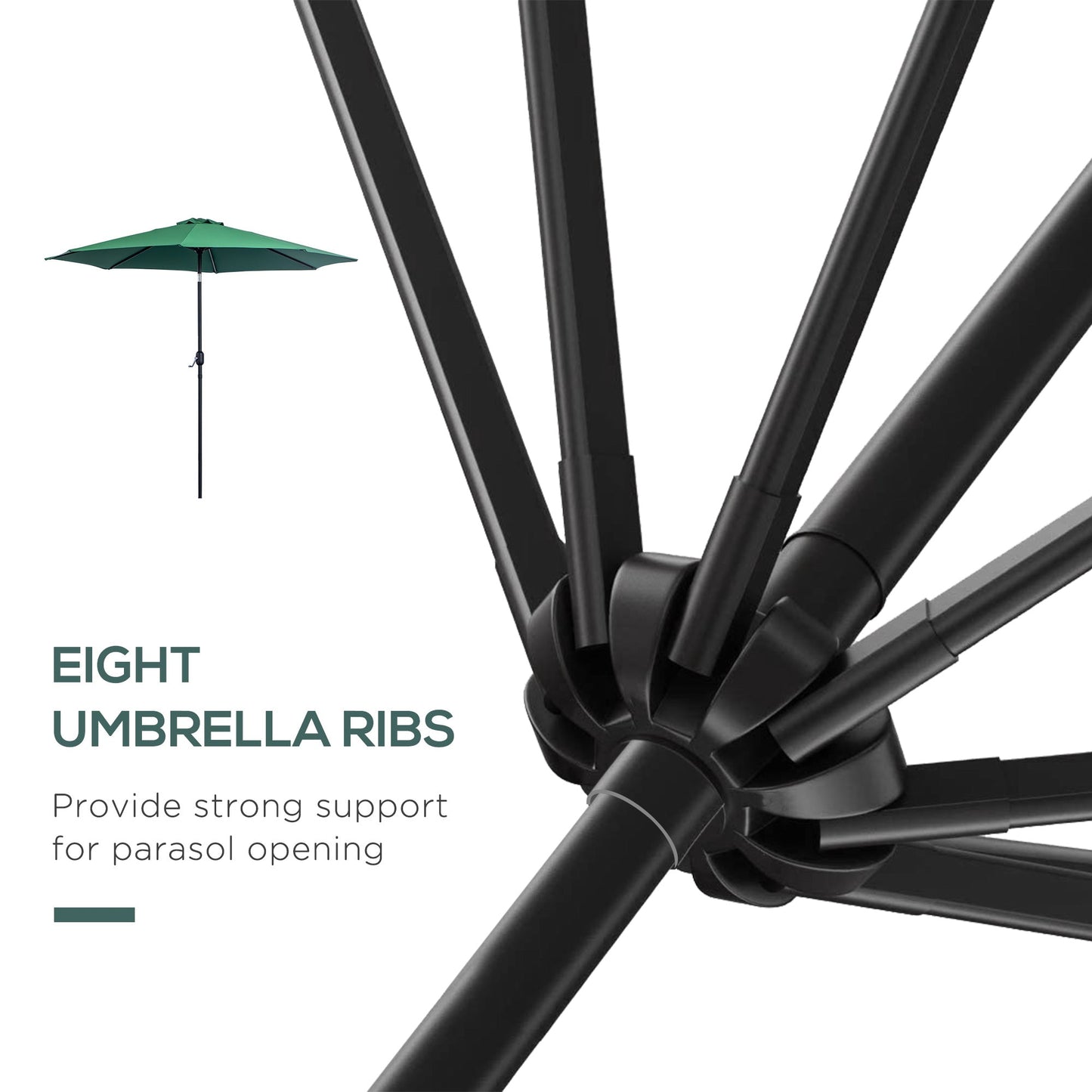 3M Tilting Parasol Garden Umbrellas