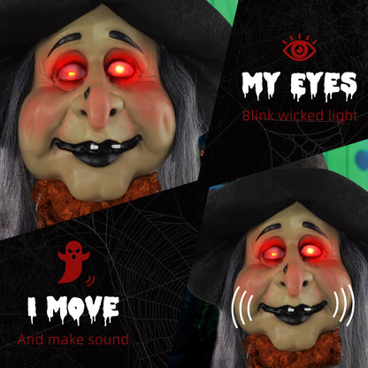 Animated Witch Halloween Decoration - 183cm
