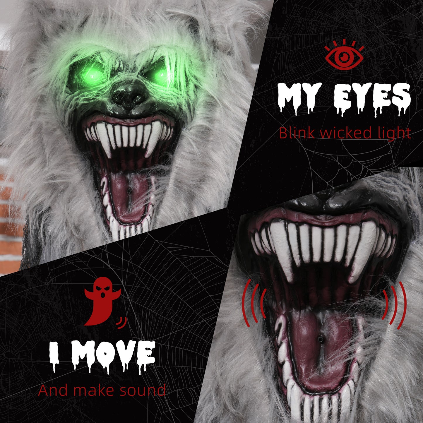 Animated Werewolf Halloween Decoration - 210cm