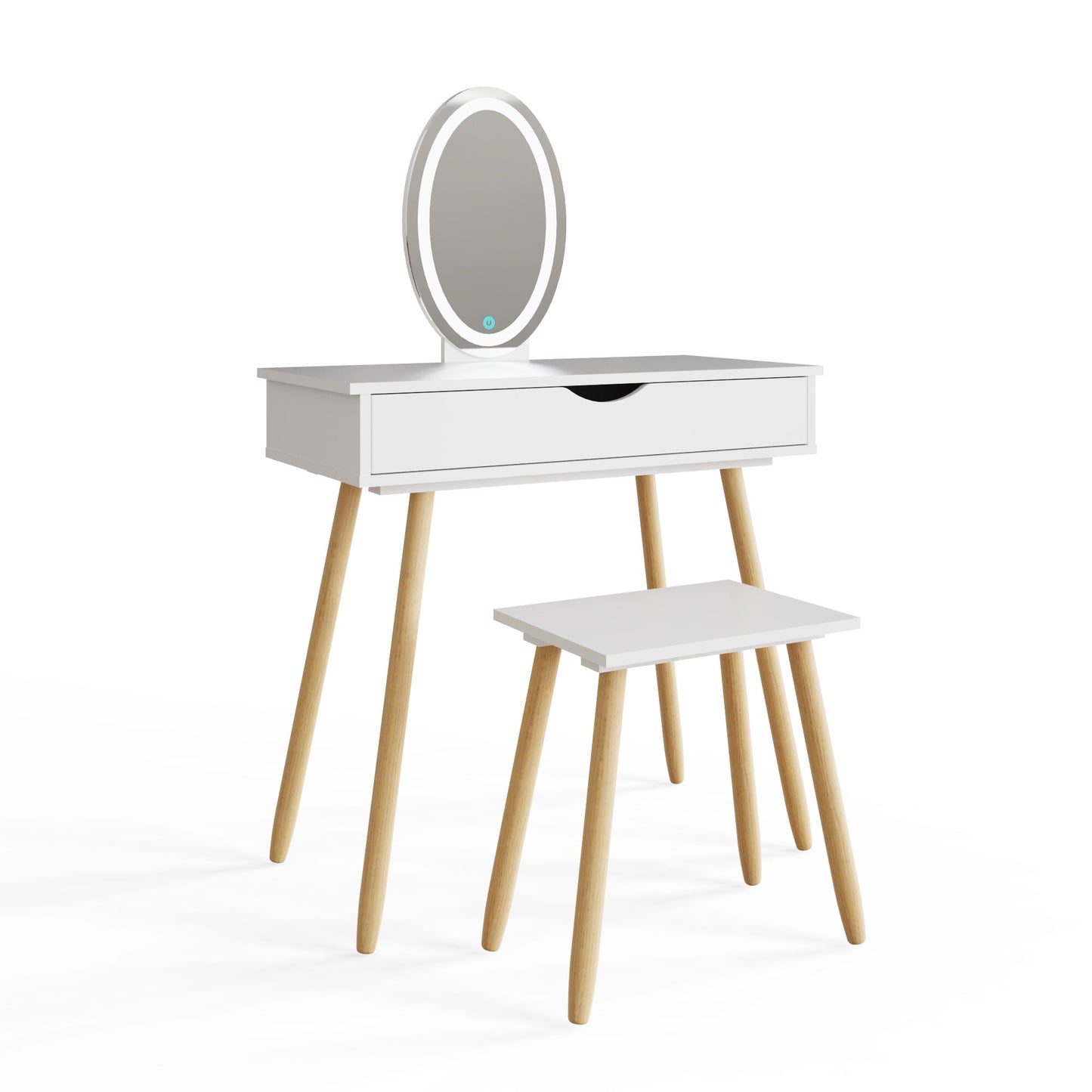 Signy Tall Dressing Table Set White 1 Drawer