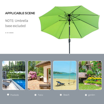 2.7M Patio Sun Umbrella Parasol Tilt Shade Shelter Canopy Aluminium Frame Light Green