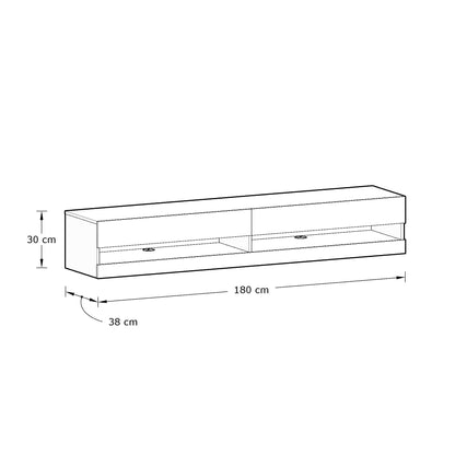 Leon TV Unit Oak 2 Shelves 2 Drawers