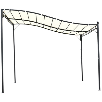 Outsunny 3X3 M Wall Mounted Garden Porch-Black/Cream White