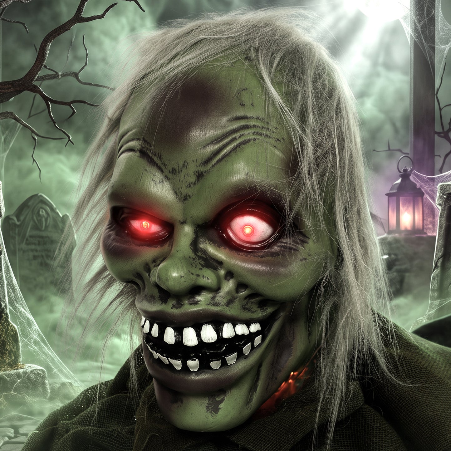 Animated Crawling Zombie Halloween Decoration - 116cm