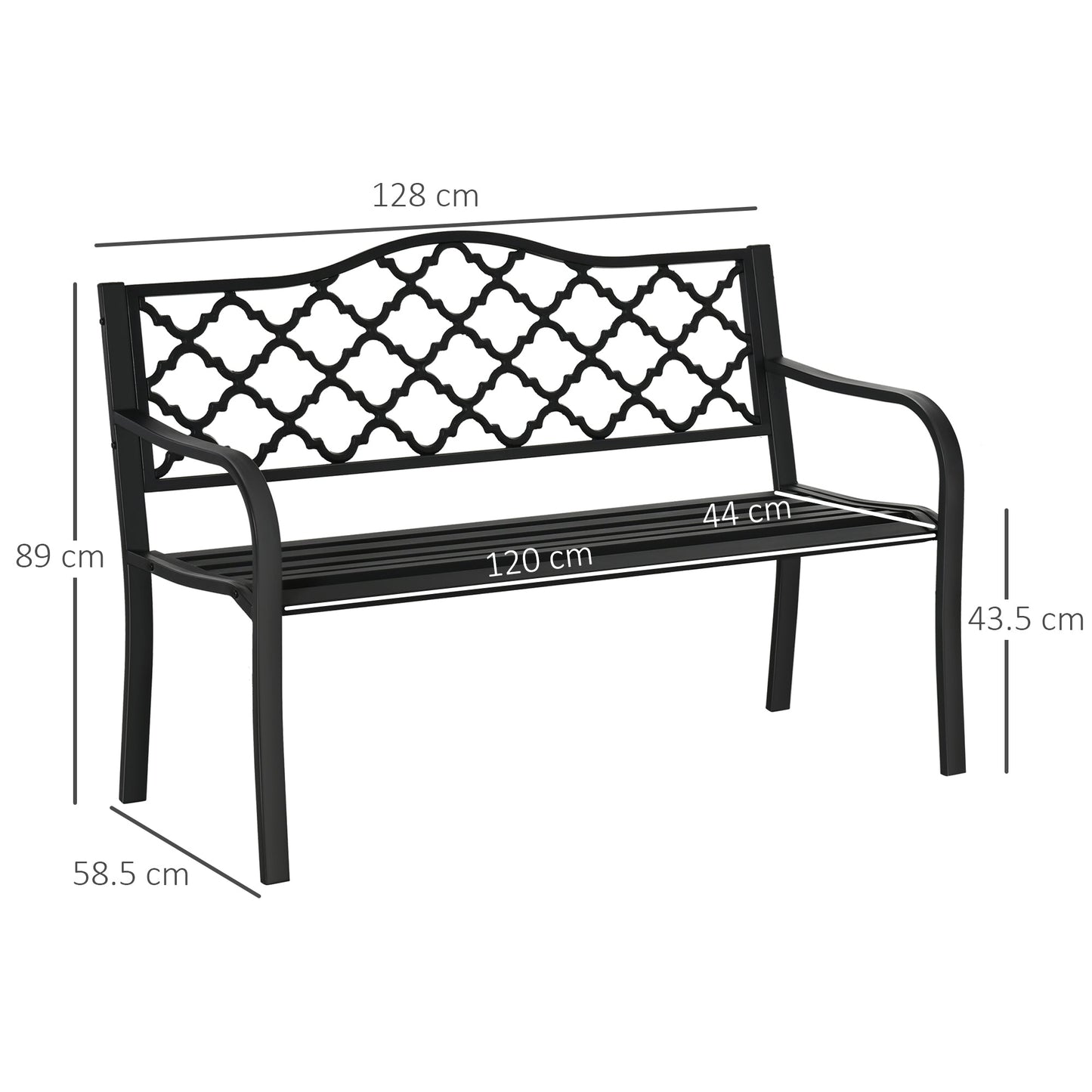 2 Seater Garden Bench Antique Loveseat for Yard