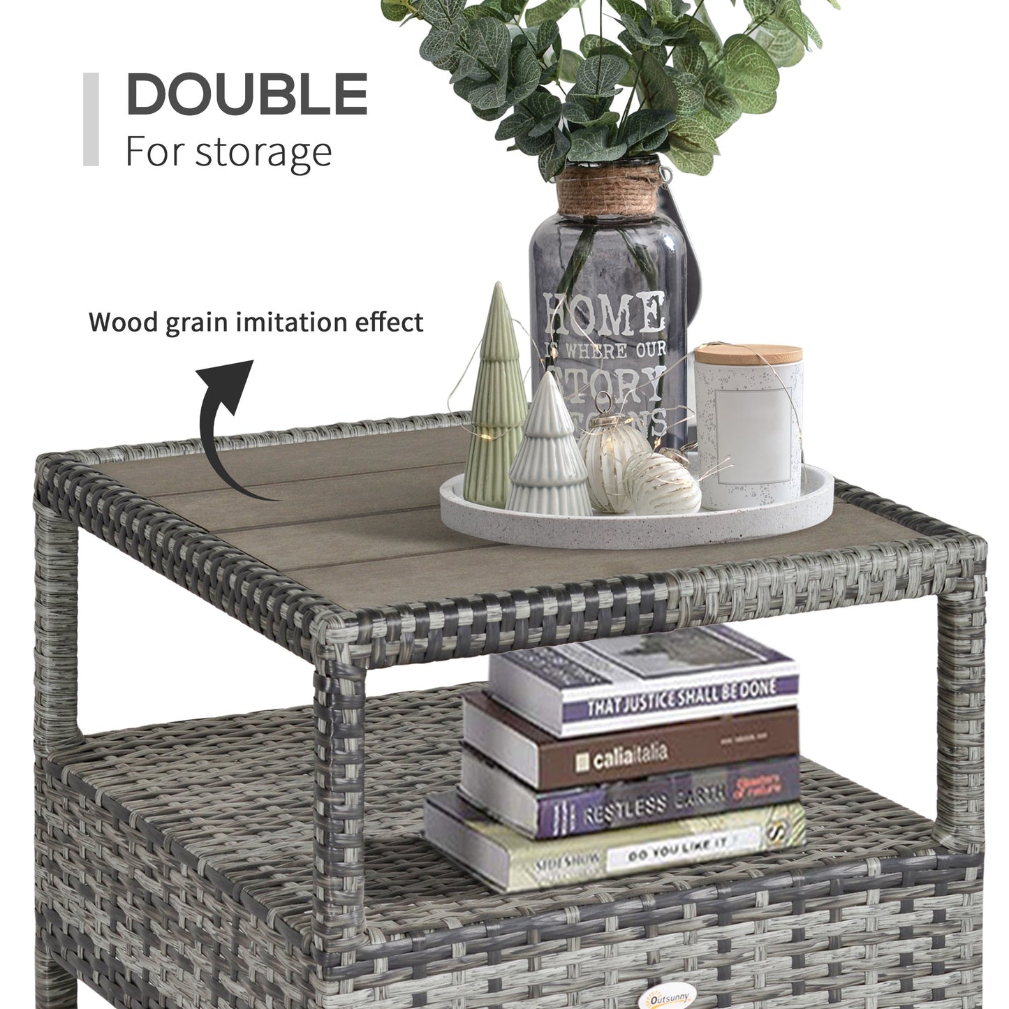 2 Seater Patio Rattan Wicker Chaise Lounge Sofa Set w/ Cushion for Patio Yard Porch