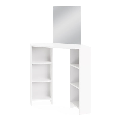 Frances Tall Dressing Table White 6 Shelves