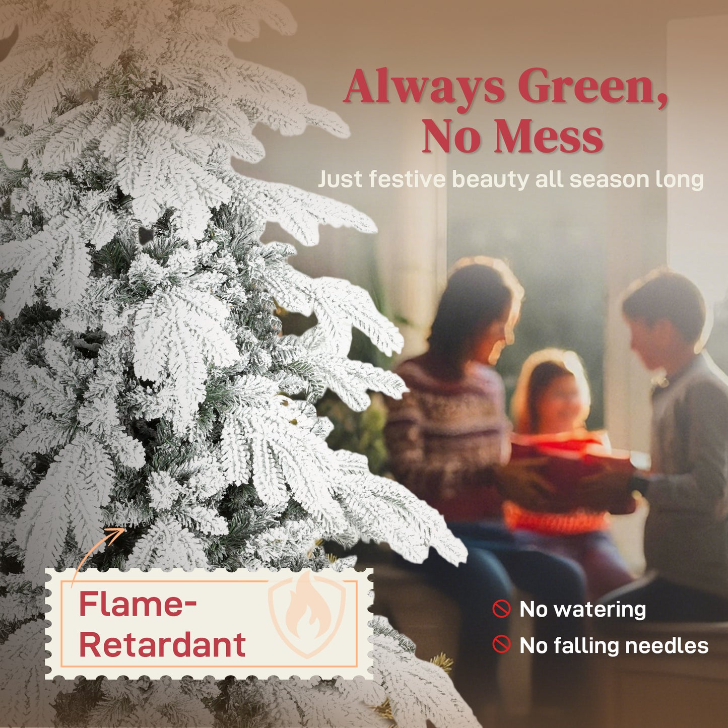 6ft Christmas Tree Artificial - White Frosted Green  1338 Tips