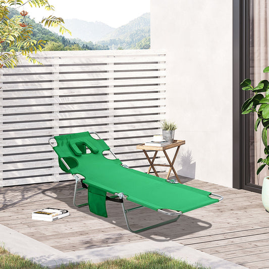Foldable Sun Lounger with Reading Hole