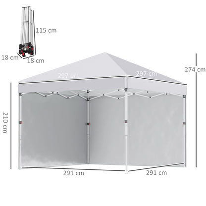 3 x 3 M Pop Up Gazebo with 2 Sidewalls
