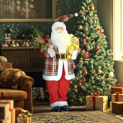 Santa Christmas Decoration with Tartan Pattern - 120cm