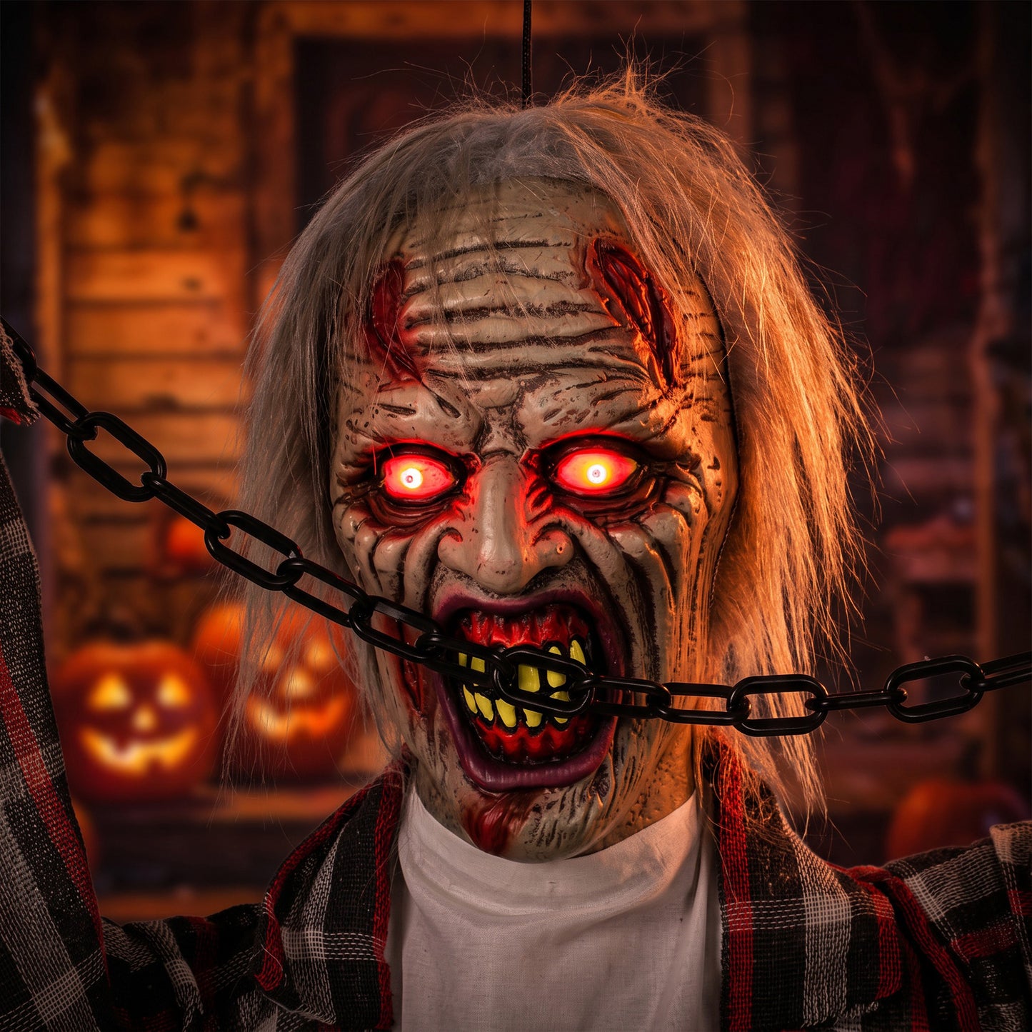 Animated Hanging Zombie Halloween Decoration - 110cm