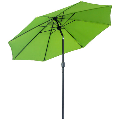 2.7M Patio Sun Umbrella Parasol Tilt Shade Shelter Canopy Aluminium Frame Light Green Primary Image