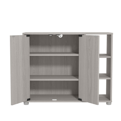 Bideford Shoe Storage Light Grey 2 Doors 6 Shelves