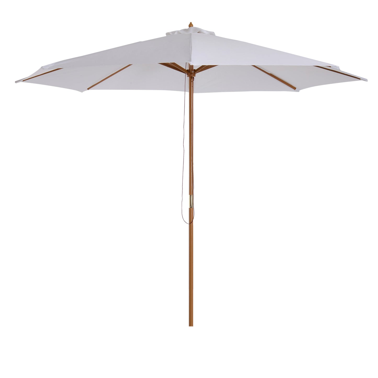 3M Fir Wooden Parasol Garden Umbrellas 8 Ribs Bamboo Sun Shade Patio Outdoor Umbrella Canopy Primary Image