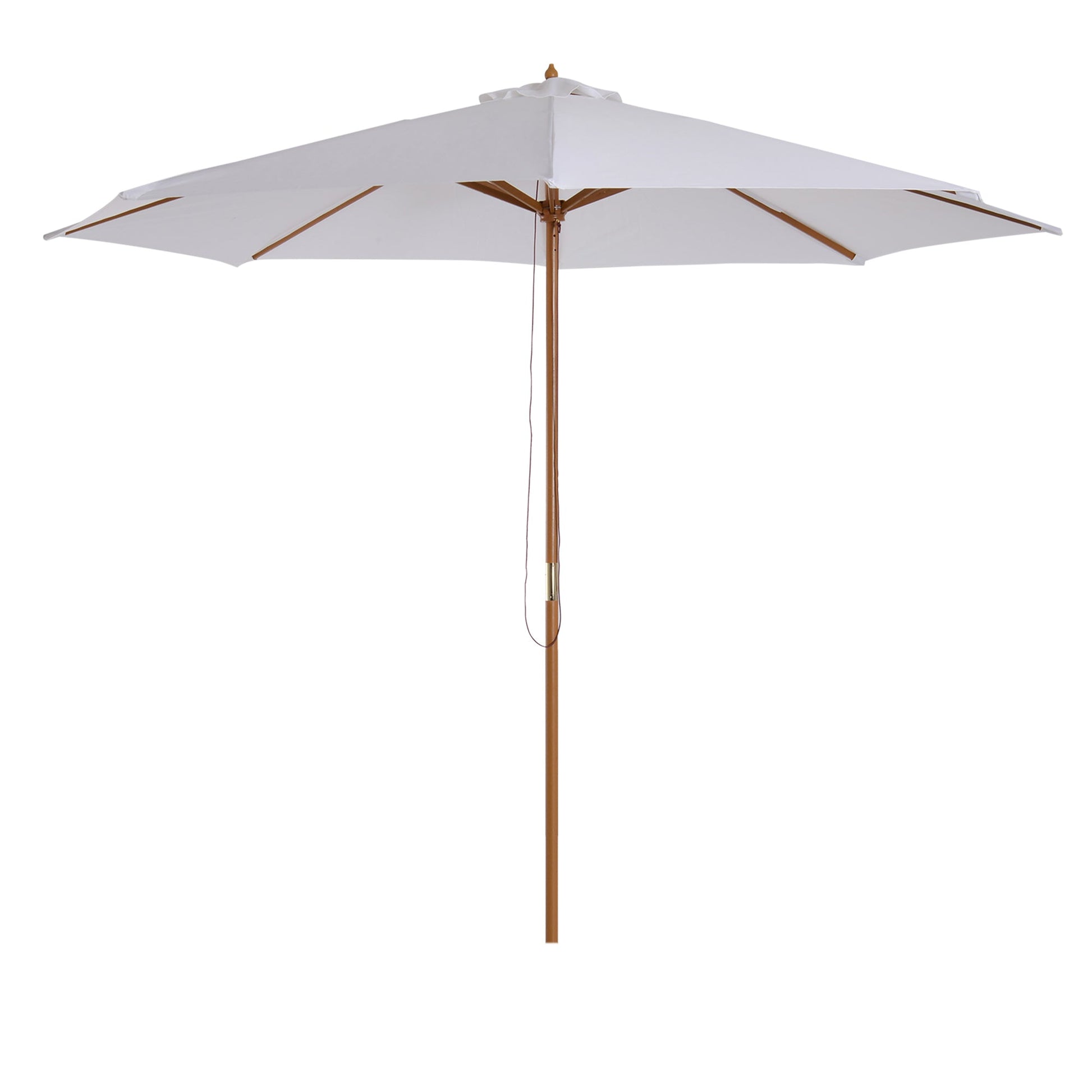 3M Fir Wooden Parasol Garden Umbrellas 8 Ribs Bamboo Sun Shade Patio Outdoor Umbrella Canopy Primary Image