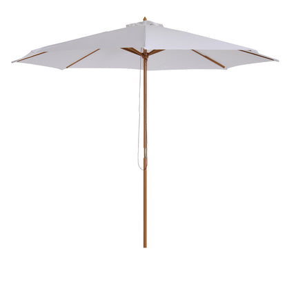 3M Fir Wooden Parasol Garden Umbrellas 8 Ribs Bamboo Sun Shade Patio Outdoor Umbrella Canopy Primary Image